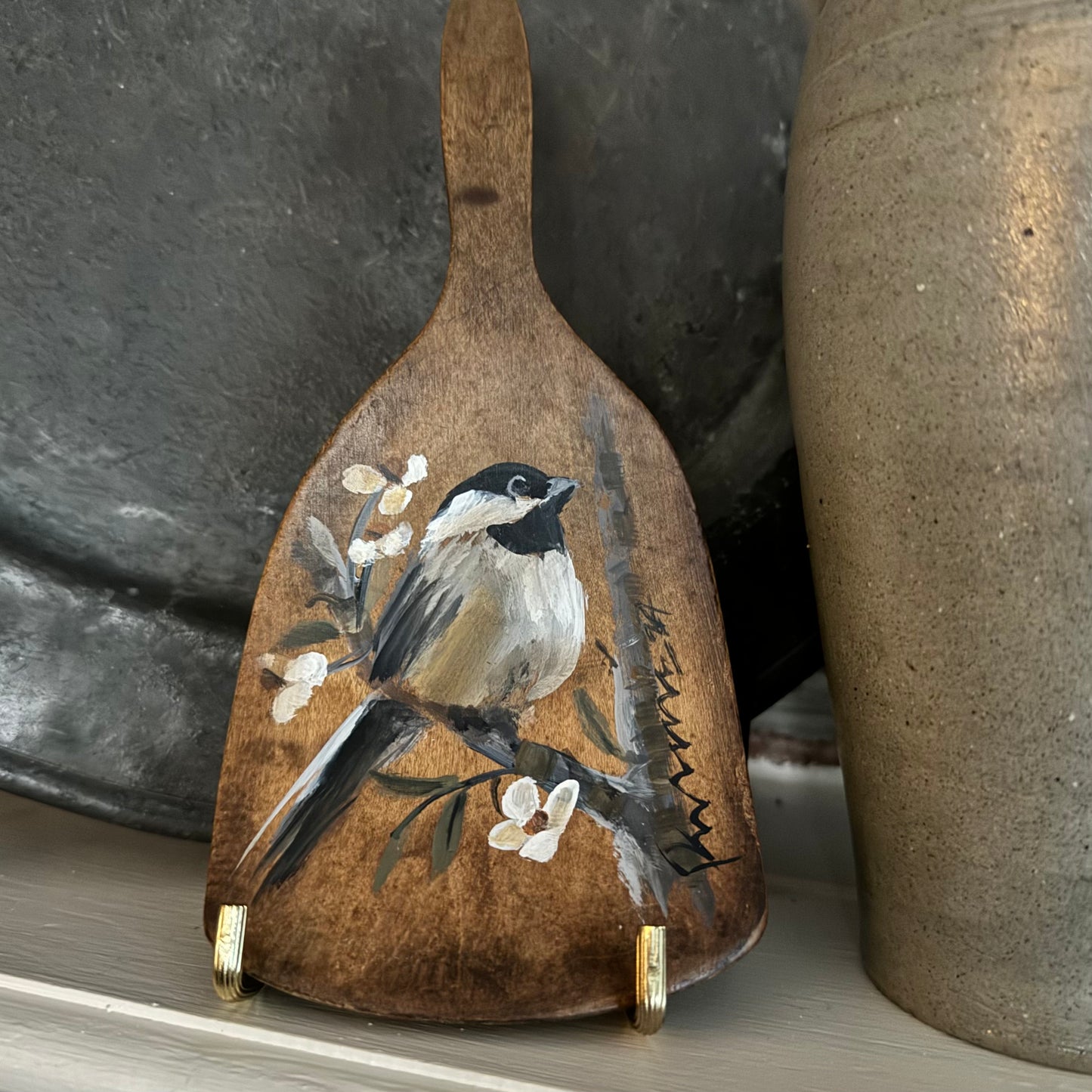 Ann Sweeney Butter Paddle - Chickadee