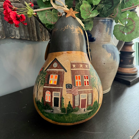 The Mule Barn - Lighted Gourd -  Hometown USA