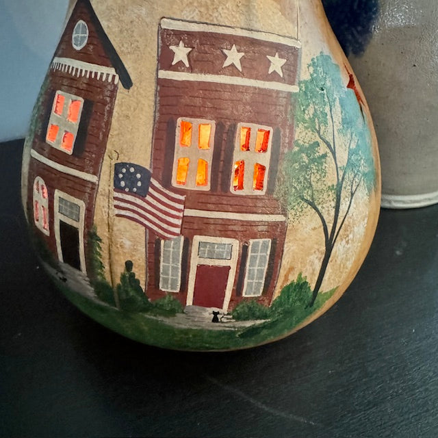 The Mule Barn - Lighted Gourd -  Hometown USA