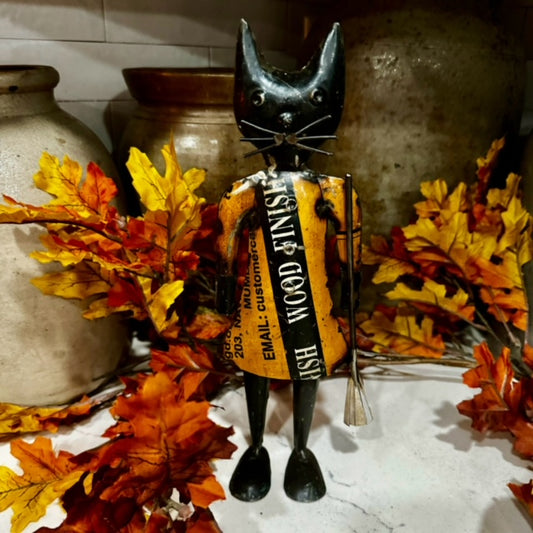 Recycled Metal - Broom Kitty